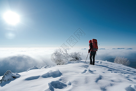 雪山的攀登图片