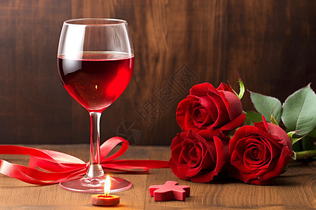 情人节的浪漫红酒图片