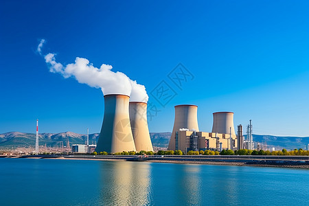 核电站冷却塔背景图片