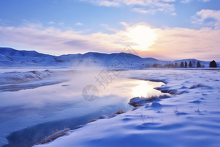 冬季坝上雪景背景