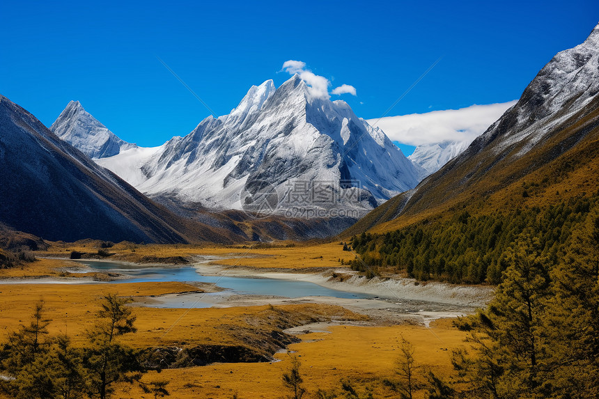 美丽的雪山风景图片