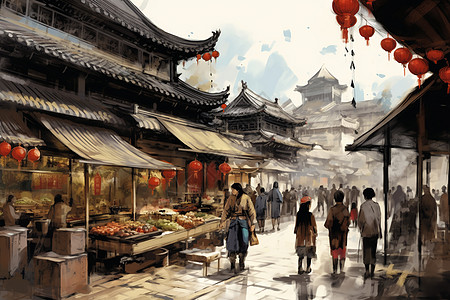 中国传统市场图片