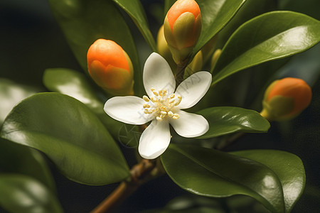 美丽的橙花花朵苦橙花高清图片