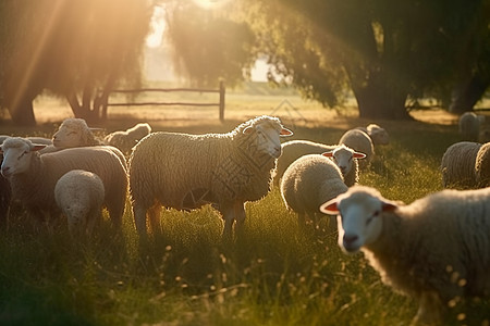 农场放牧的绵羊图片