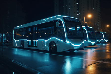 自动电动公交车图片