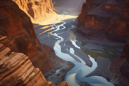 峡谷中的河流图片