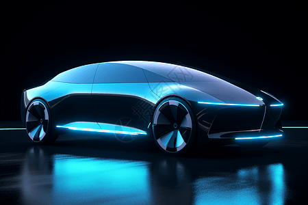 未来派自主电动汽车图片