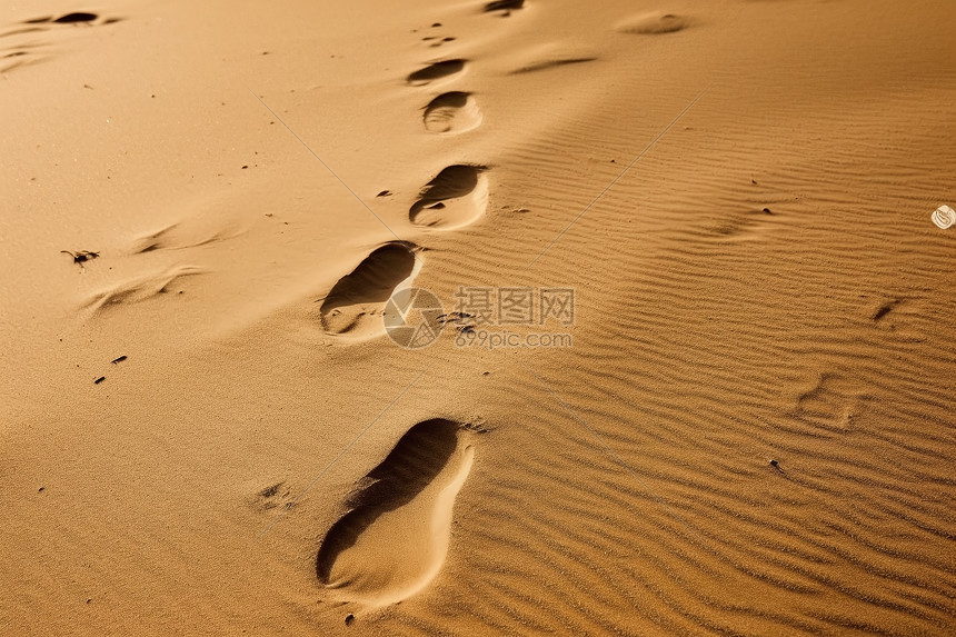 沙子中的脚印图片
