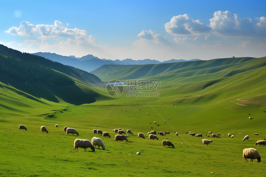 草原上的牲畜图片