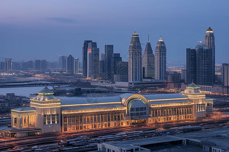 城市的高楼建筑风光背景图片