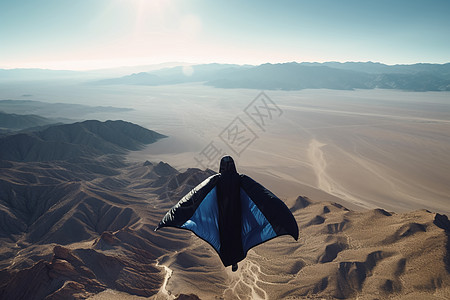 翼装飞行天空中飞行的飞行者背景