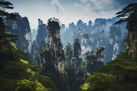 巍峨的山脉风景图片