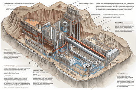 地热发电厂的剖视图图片