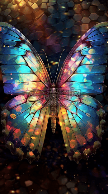 蝴蝶翅膀像素样式图片