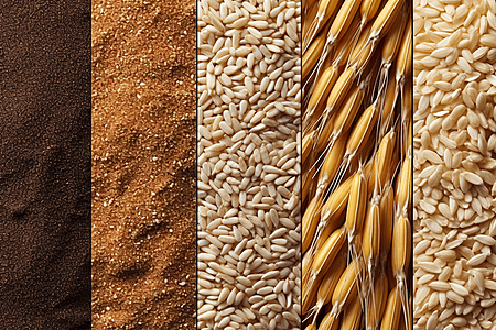 五种不同的谷物背景图片