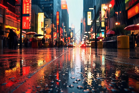 暴雨后的城市街道图片