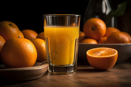 鲜榨的橙汁背景图片