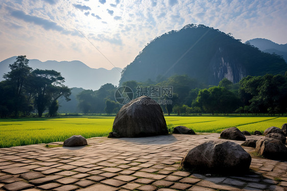 石头山景物图片