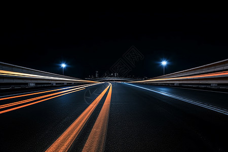 夜晚的路口夜间马路高清图片