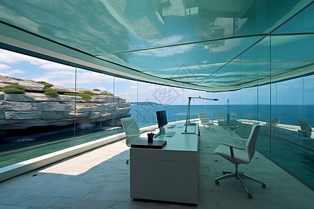 透明玻璃办公室背景图片