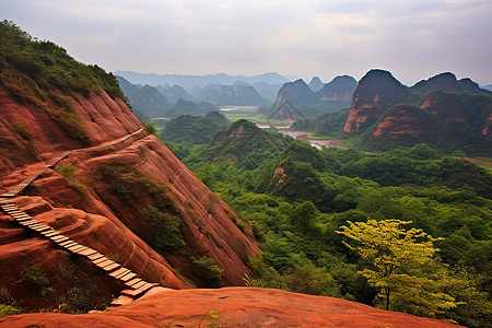 美丽的岩壁地质风景区背景图片