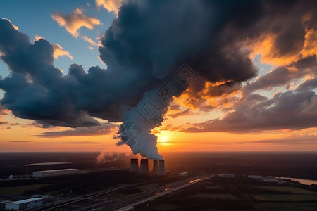 工厂排放的气体图片