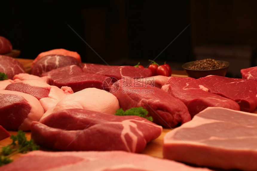 肉店新鲜的肉类图片