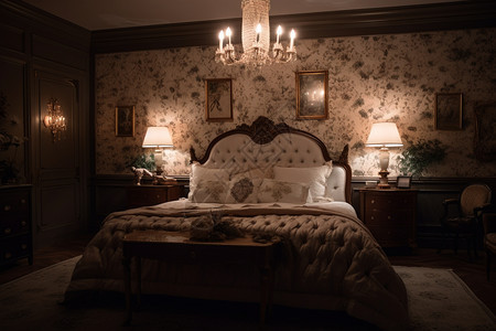 法式风格的卧室图片