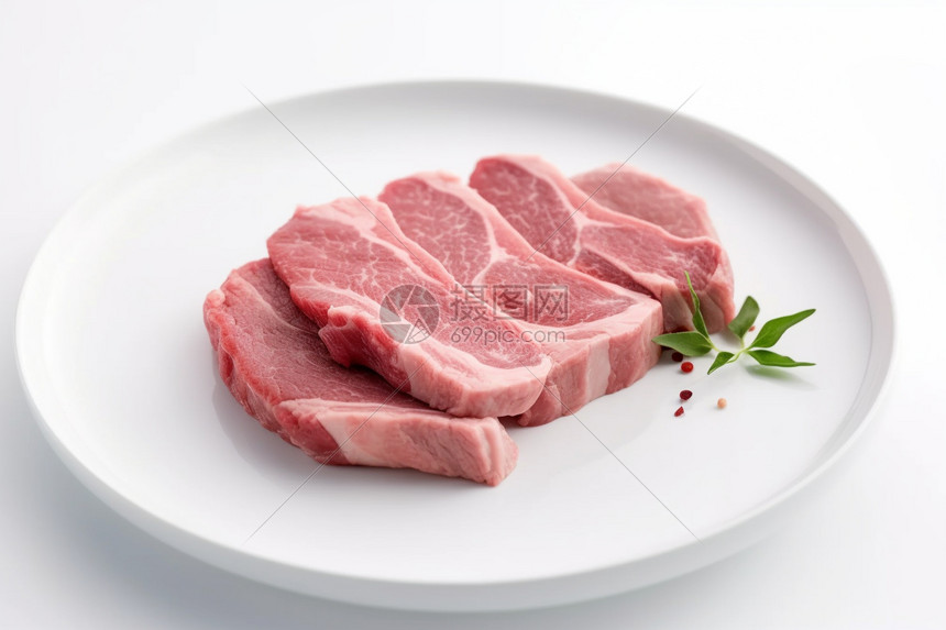 盘子里的生羊肉图片