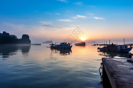 日落大海的风景图片