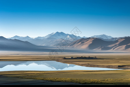 远处的山帕米尔高原风景背景