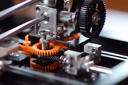3D打印机工作和齿轮系统图片