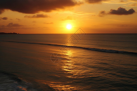 日落平静的海面图片