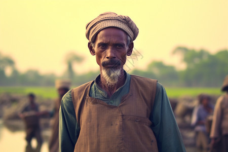 沧桑年迈的男性农民图片