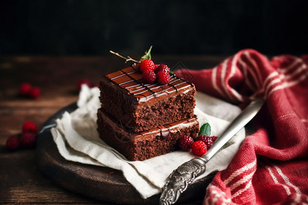 烘焙的巧克力蛋糕背景图片