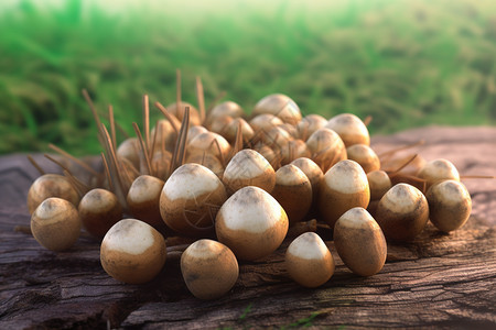 木头上的蘑菇图片