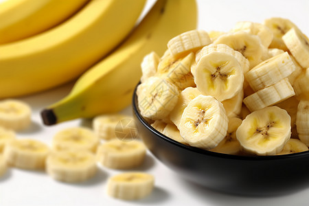 香蕉切成片芭蕉香蕉片高清图片
