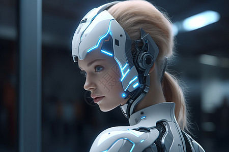 智能女机器人背景图片