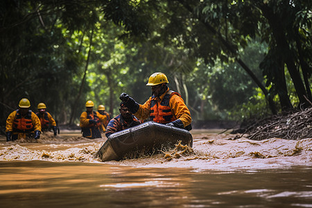 洪水救援队图片