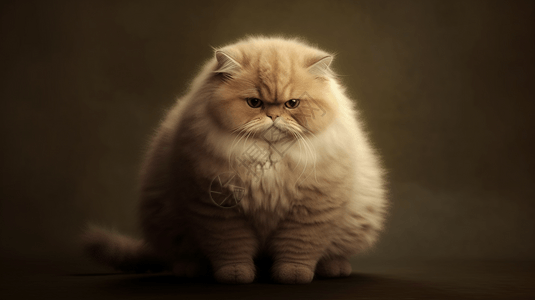 表情猫蓬松的胖小猫背景