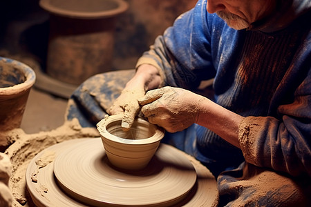 粘土陶器背景图片