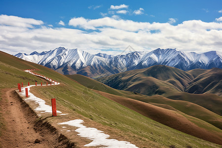 高原雪山美景图片