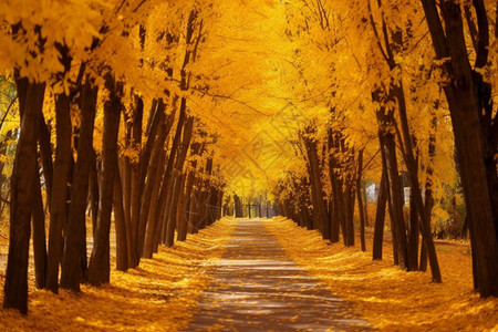 秋天公园的枫树林图片