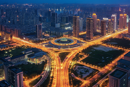 繁华的城市夜景图片