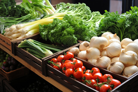 农贸市场上的新鲜蔬菜图片