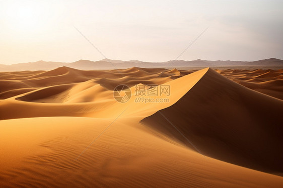 沙丘沙漠的自然风景图片