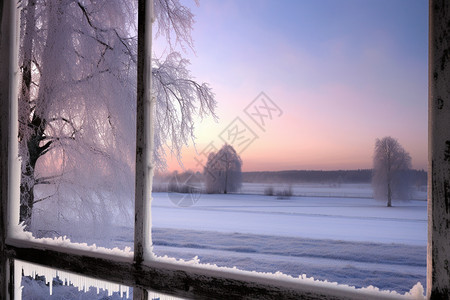 冬季雾凇霜冻自然景观图片
