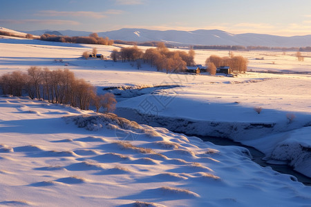 冬季的乌兰布通草原景观图片