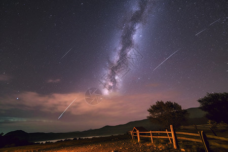 双子座美丽的流星雨背景