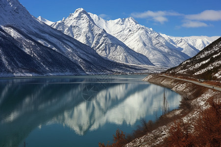 冉乌湖的自然景观图片